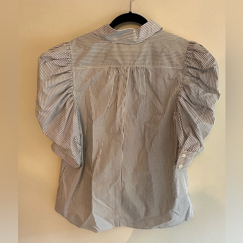 Frame Denim Black and White Striped Button Down Shirt - Picture 3 of 4